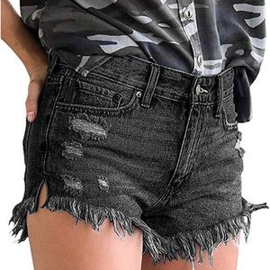New Distressed black jean shorts